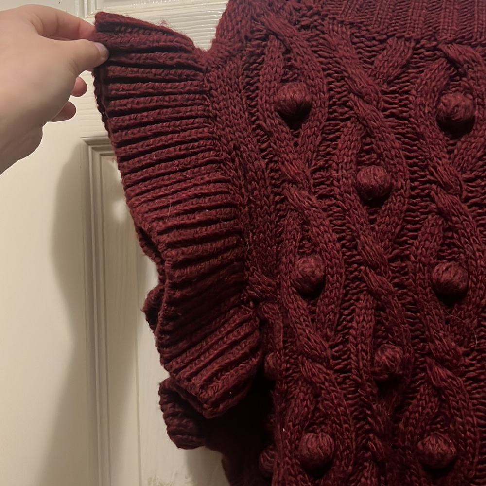 Dear John Cable Knit Garnet Sweater - Picture 3 of 3